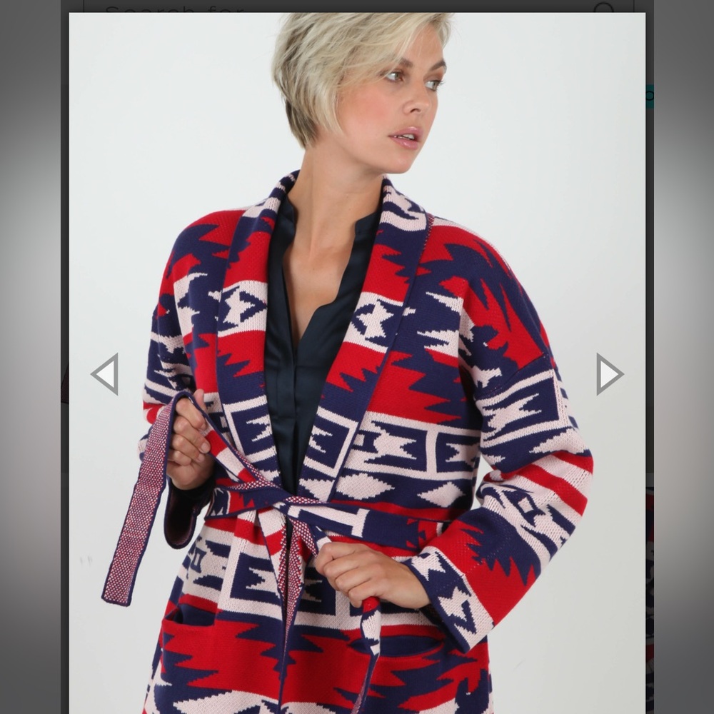 Aleck Cardigan In Red Navy brand new in the bag ready for a new home